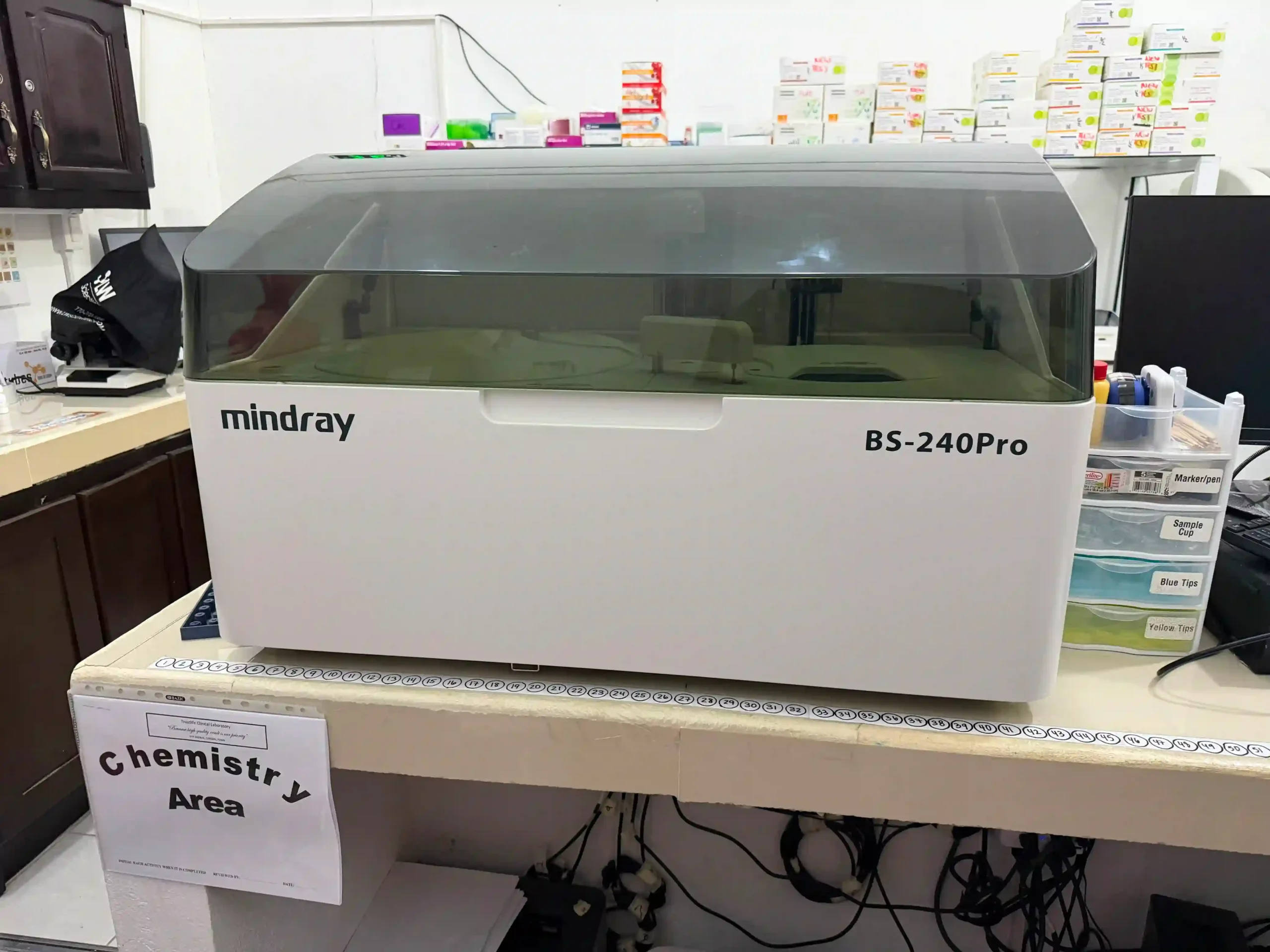 Mindray BS-240Pro chemistry analyser in the TrustLife chemistry area
