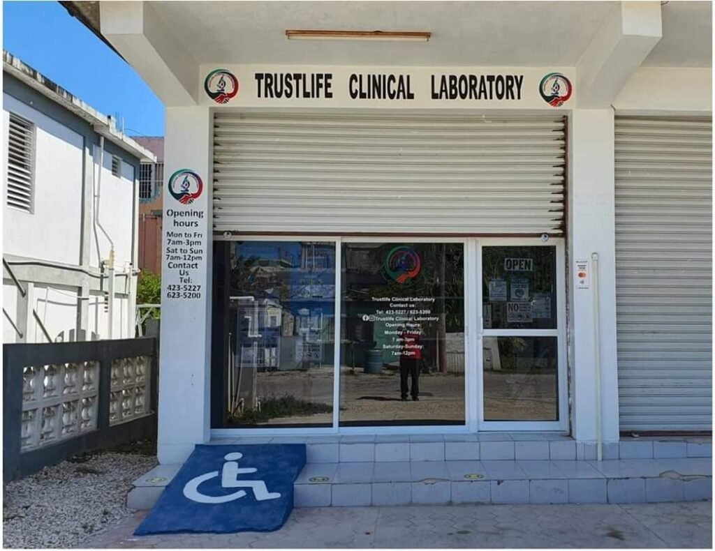 The TrustLife Clinical Laboratory collection point entrance